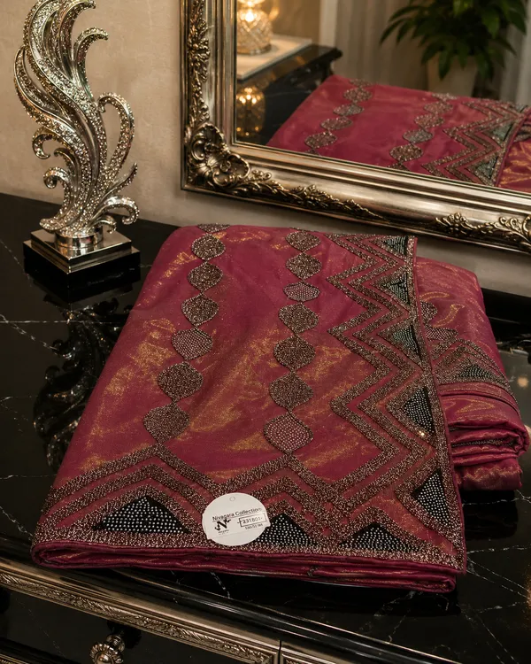 Shimmer_Tissue_Saree_Clay