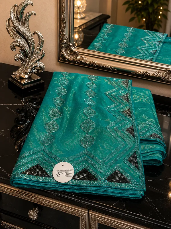 Shimmer_Tissue_Saree_Sea_Turtle_Green