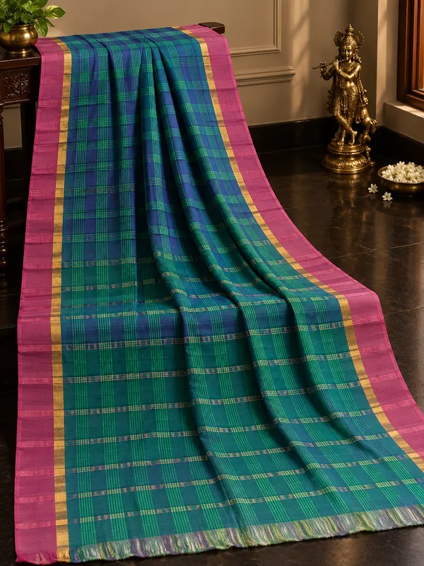 Cotton_Checks_Saree_For_Women