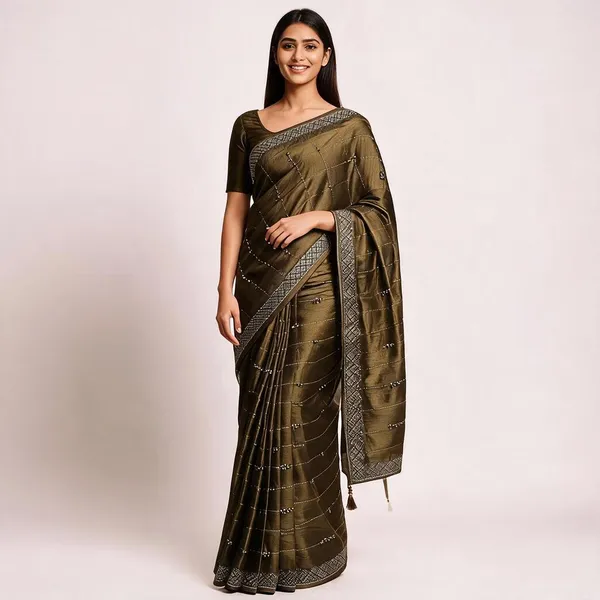 Tobacco_Brown_Jimmy_Choo_Embellished_Saree_For_Women