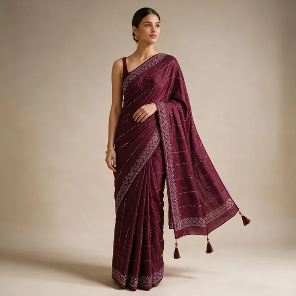 Raspberry_Glace_Chiffon_Embellished_Saree_For_Women