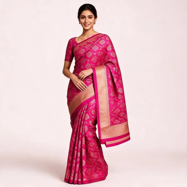 Dimorphotheca_Magenta_Patola_Silk_Zari_Saree_For_Women