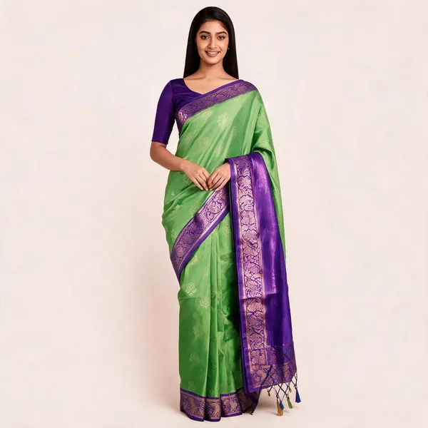 Algae_Green_Chiffon_Saree_For_Women