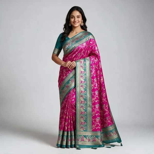 Red_Violet_Banarasi_Silk_Saree_For_Women