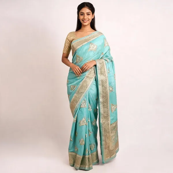 Cyan_Opaque_Kota_Silk_Zari_Woven_Saree_For_Women