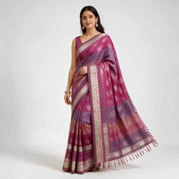 Multicolor_Tissue_Silk_Mango_Motif_Saree_For_Women