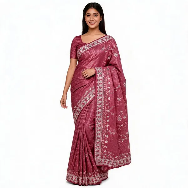 Light_Maroon_Silk_Shimmer_Zari_Saree_For_Women