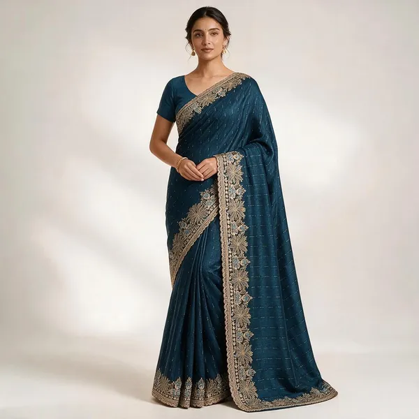 Chathams_Blue_Chiffon_Shimmer_Zardozi_Saree_For_Women