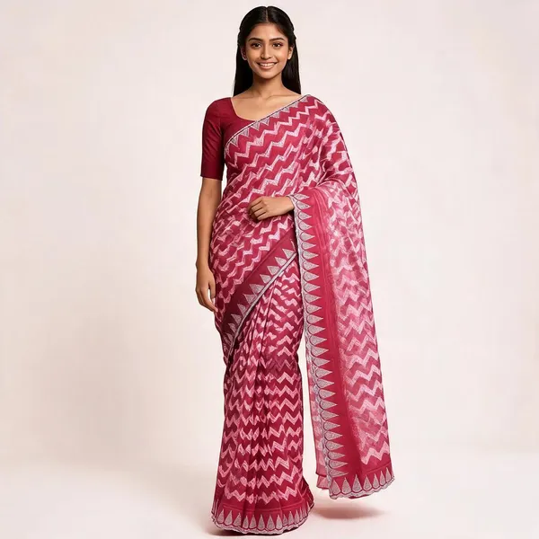 Light_Maroon_Tissue_Designer_Saree_For_Women