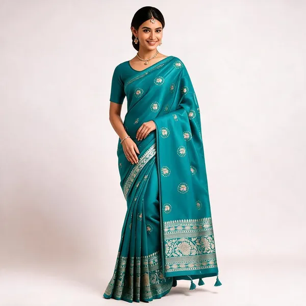 Topaz_Silk_Floral_Stone_Embellished_Saree_For_Women