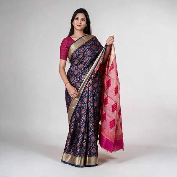 Lapis_Blue_Patola_Silk_Zari_Saree_For_Women