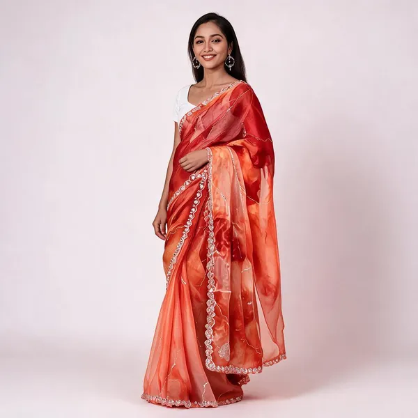 Roof_Terracotta_Glass_Tissue_Dual-Tone_Saree_For_Women