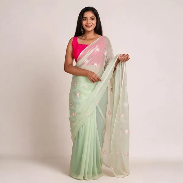Green_Mist_Pure_Georgette_Sequin_Designer_Saree_For_Women