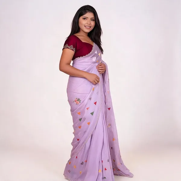 Wisteria_Purple_Georgette_Designer_Saree_For_Women