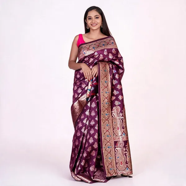 Grape_Purple_Silk_Chandbali_Motif_Saree_For_Women