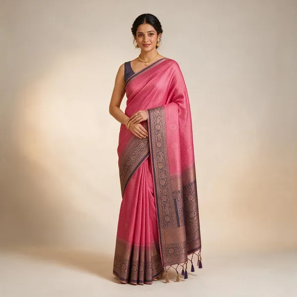 Cranberry_Soft_Silk_Zari_Work_Saree_For_Women