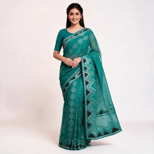 Sea_Turtle_Green_Shimmer_Tissue_Saree_For_Women