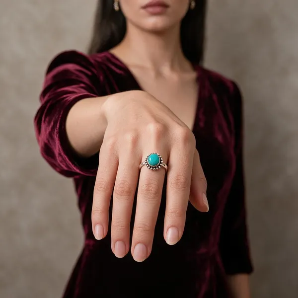 Silver_Tone_Turquoise_Stone_Ring_For_Women