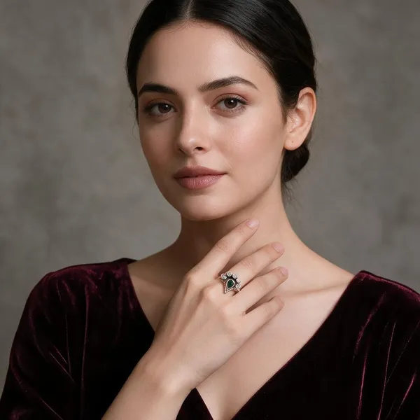 Green_Stone_Silver_Tone_Ring_For_Women