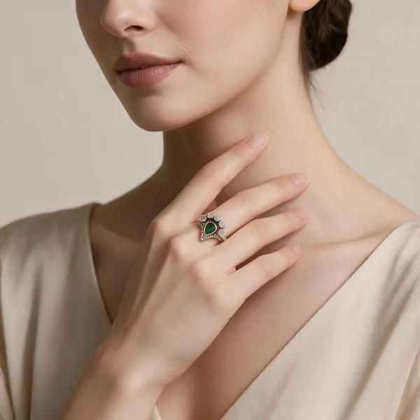 Green_Stone_Silver_Tone_Ring_For_Women