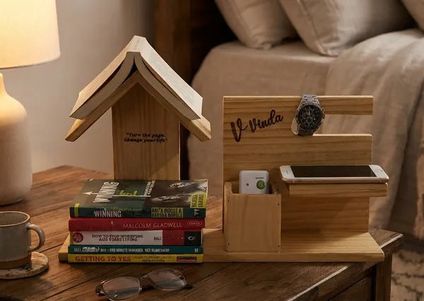 Wood_Bedside_Book_Remote_And_Mobile_Organizer