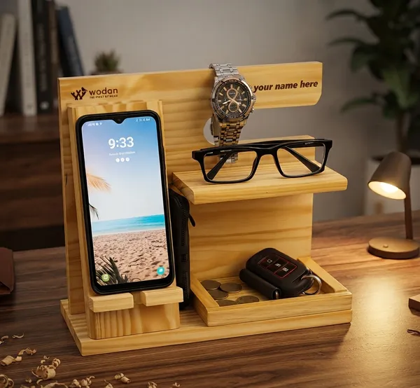 Woodan_Pine_Wood_Docking_Station