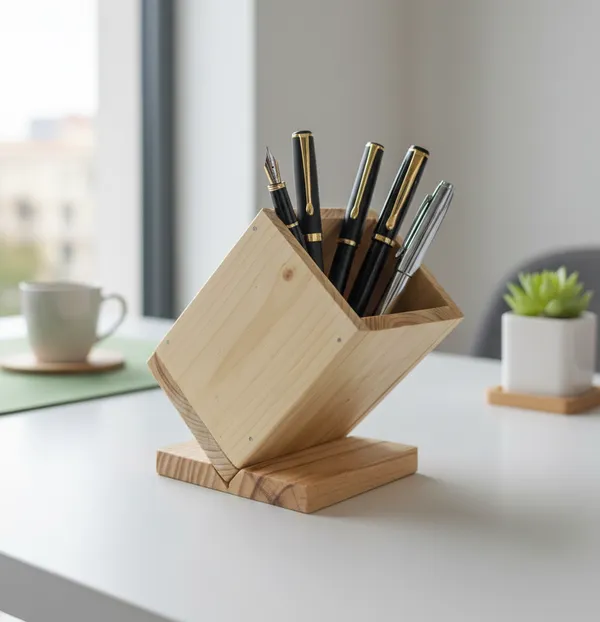 Pine_Wood_Inclined_Pen_Holder