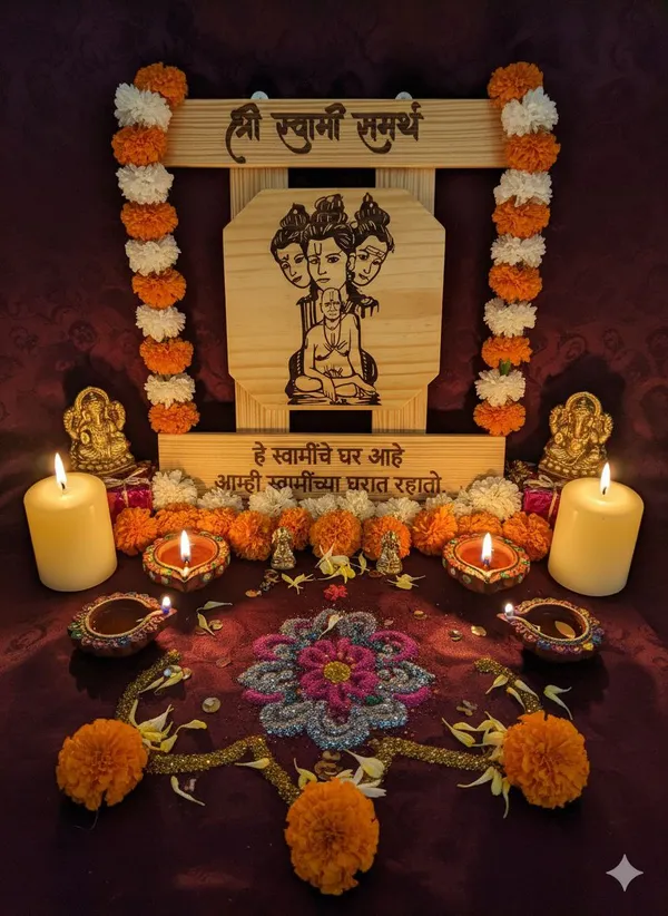 Wood_Shree_Swamy_Samarth_Decorative_Plate_Set