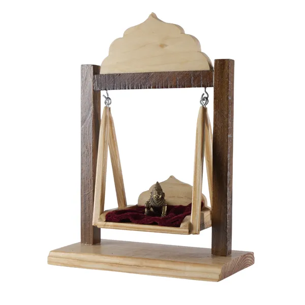 Wood_Shri_Krishna_Jhoola_Decor_Showpiece