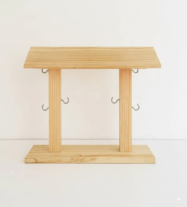 Pine_Wood_Coffee_Mug_Holder
