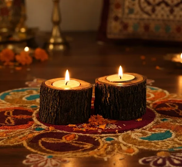 Wood_Log_Single_Candle_Diya_Holder_Pack_Of_2