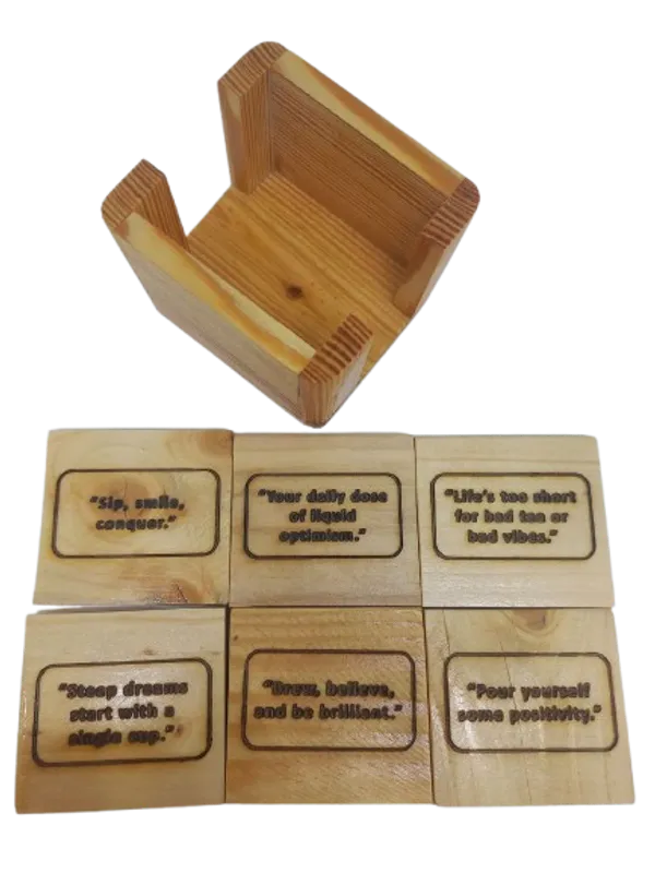 Pine_Wood_Square_Engraved_Quotes_Tea_Coasters