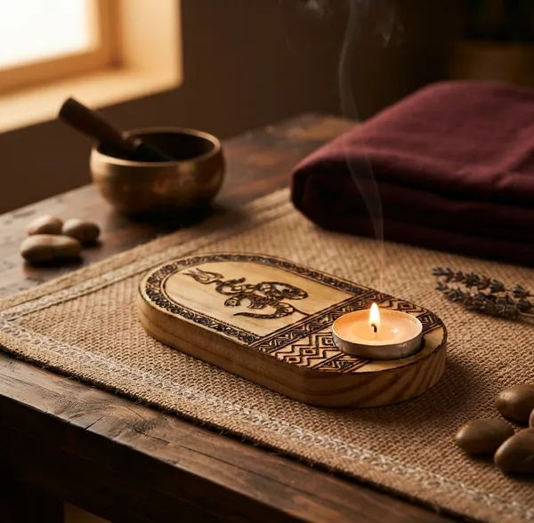 Wood_Oval_Engraved_Candle_Stand