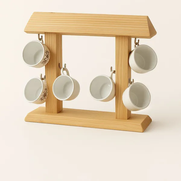 Pine_Wood_Coffee_Mug_Holder