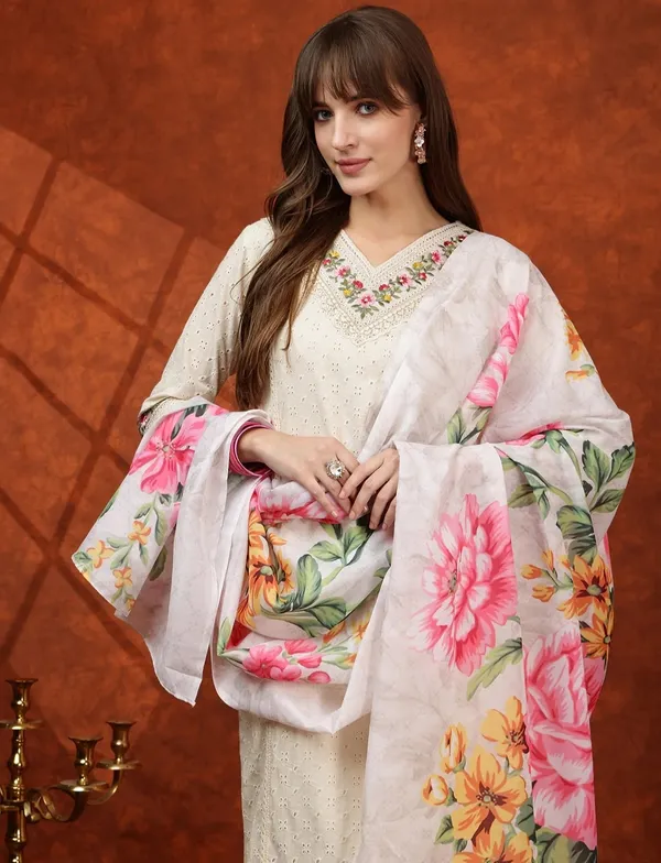 Cream_Chikankari_Straight_Embroidered_Kurta_Set_For_Women
