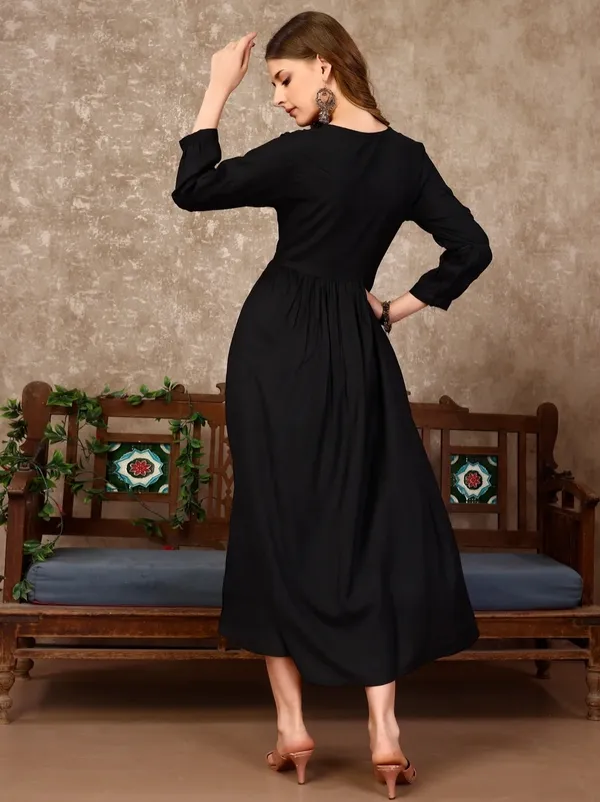 Black_Rayon_Flared_Embroidered_Kurta_Set_For_Women