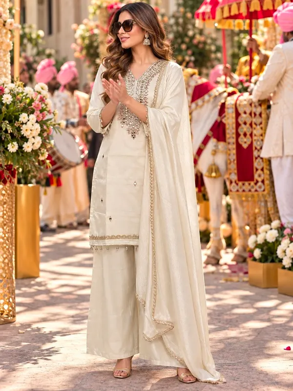 Cream_Silk_Straight_Embroidered_Kurta_Set_For_Women