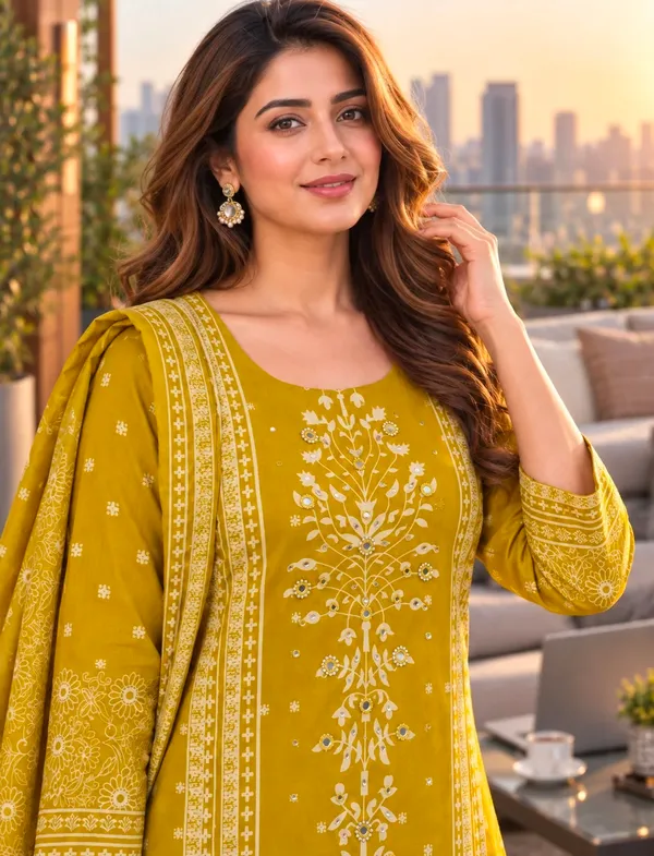 Yellow_Cotton_Straight_Printed_Kurta_Set_For_Women