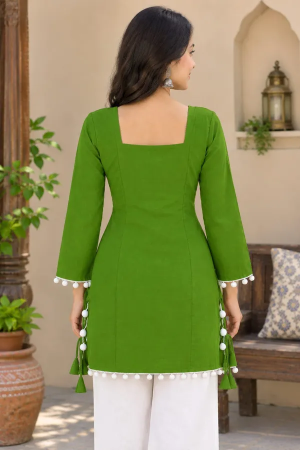 Green_Cotton_Straight_Solid_Kurta_Set_For_Women