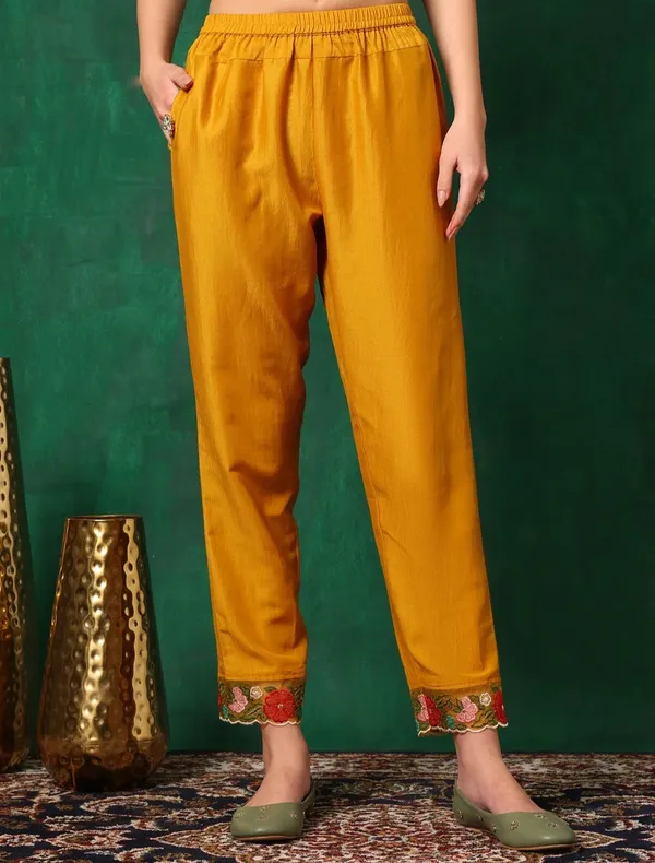 Mustard_Silk_Anarkali_Embroidered_Kurta_Set_For_Women