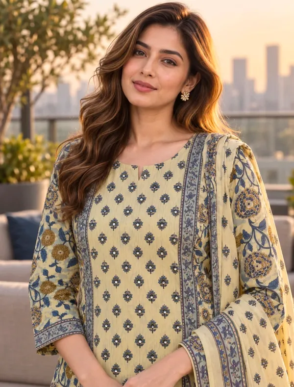 Yellow_Cotton_Straight_Printed_Kurta_Set_For_Women
