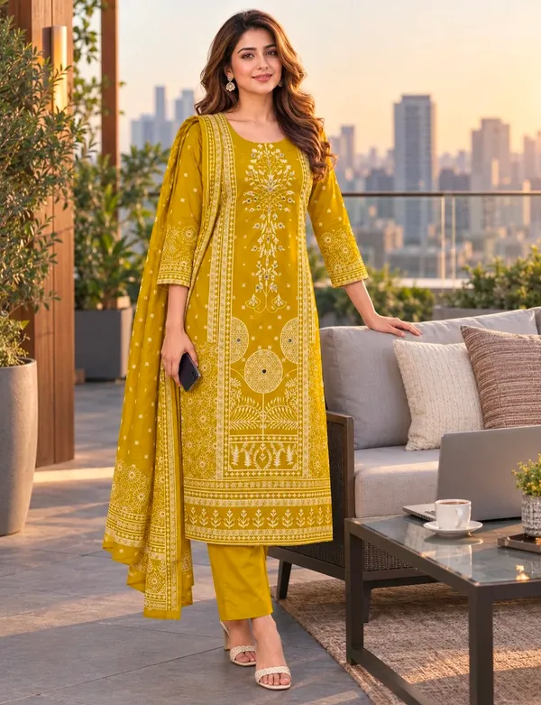 Yellow_Cotton_Straight_Printed_Kurta_Set_For_Women