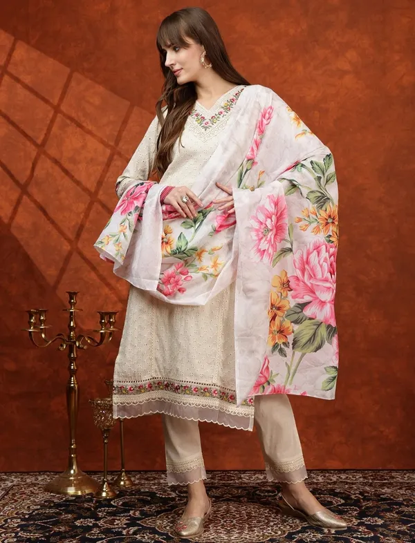 Cream_Chikankari_Straight_Embroidered_Kurta_Set_For_Women