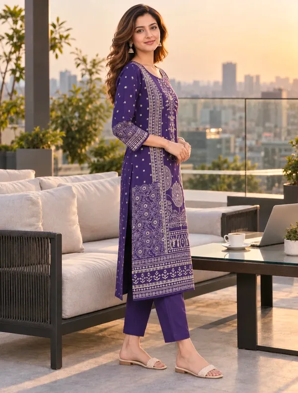 Purple_Cotton_Straight_Printed_Kurta_Set_For_Women