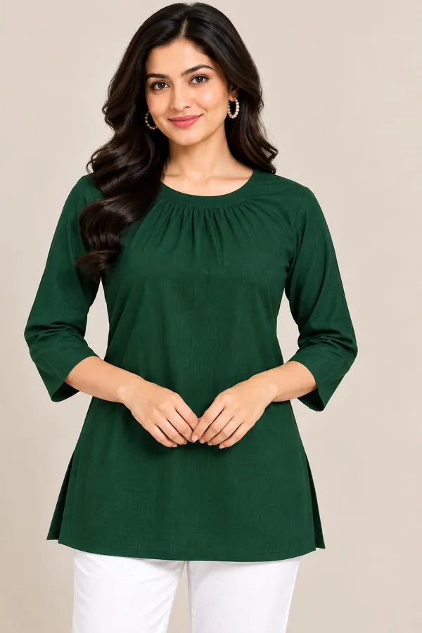 Green_Cotton_Flex_Regular_Fit_Tunic_For_Women