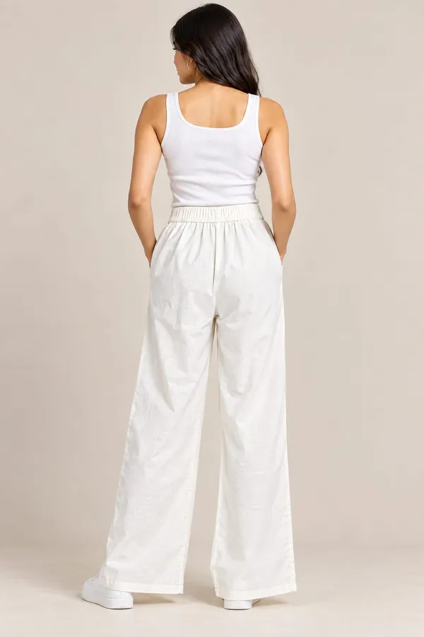 White_Cotton_Flex_Wide_Leg_Cargo_Pants_For_Women