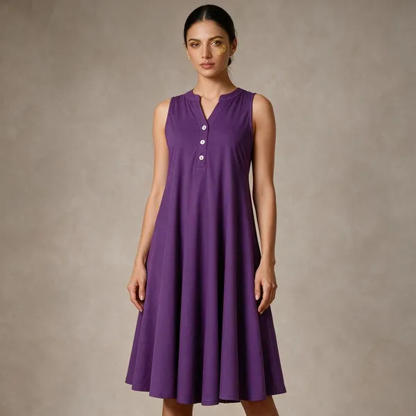 Purple_Cotton_Flex_Sleeveless_A-Line_Flared_Dress_For_Women