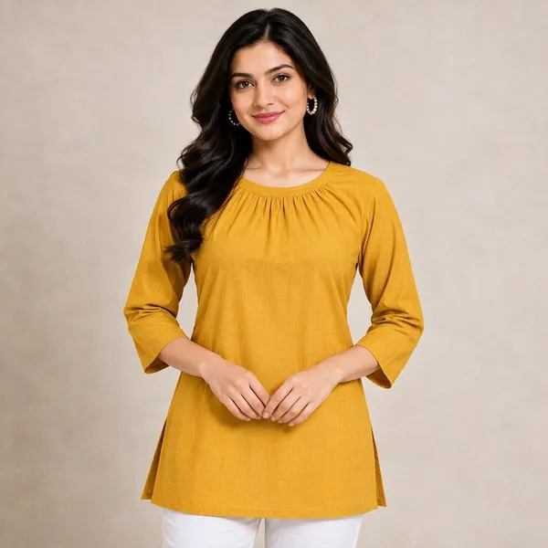 Mustard_Cotton_Flex_Regular_Fit_Tunic_For_Women