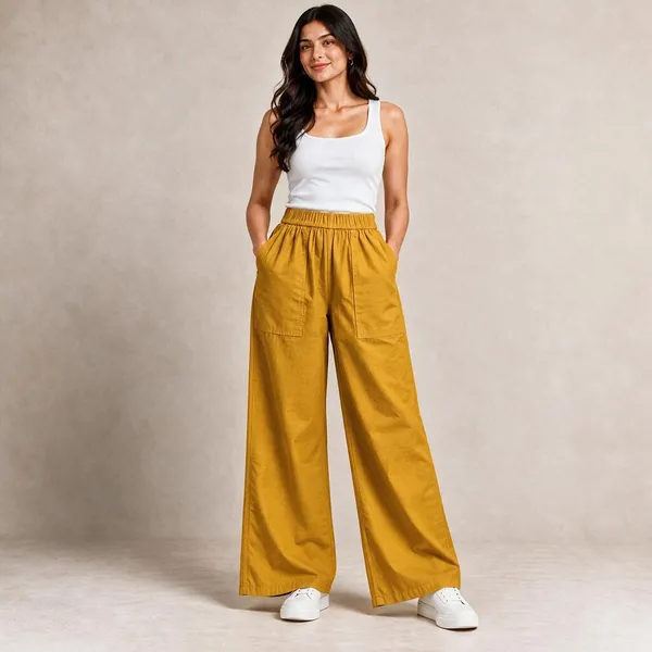 Mustard_Cotton_Flex_Wide_Leg_Trousers_For_Women