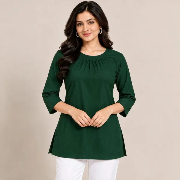 Green_Cotton_Flex_Regular_Fit_Tunic_For_Women